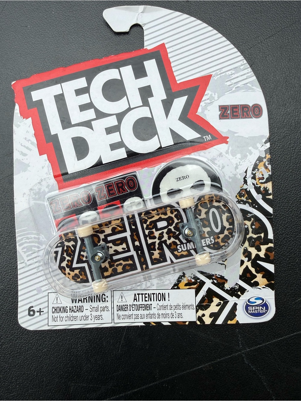 RARE Tech Deck Mini Fingerboard - Leopard Print (Black/Brown/White)
